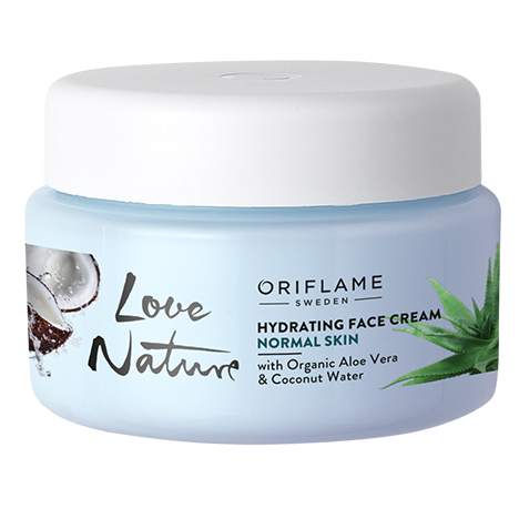Love Nature Hydrating Face Cream with Organic Aloe Vera & Coconut Water