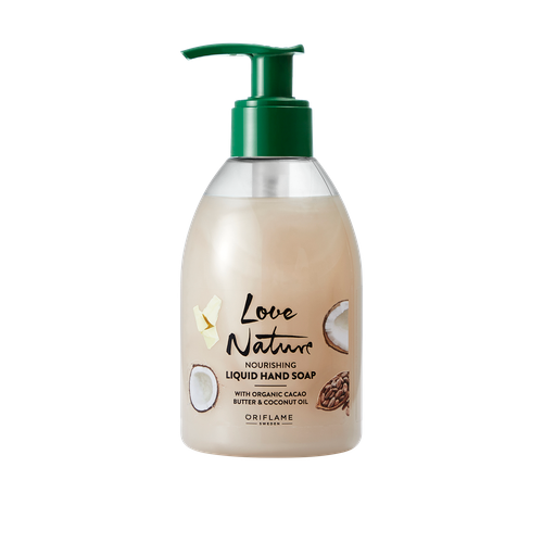 Love Nature Nourishing Liquid Hand Soap with Organic Cacao Butter & Coconut Oil