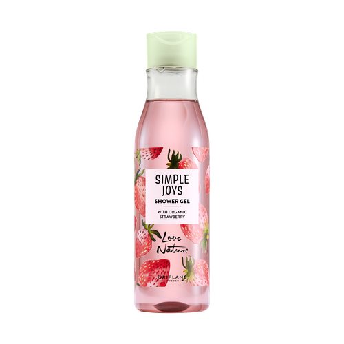 Love Nature Simple Joys Shower Gel with Organic Strawberry Love Nature